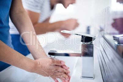 Couple in bathroom