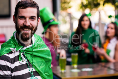 Portrait of man celebrating St Patricks day