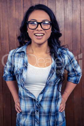 Asian woman smiling to the camera