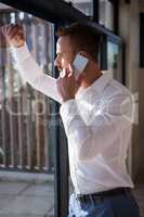 Handsome man on a phone call