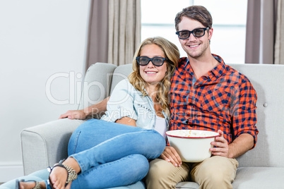 Couple watching a 3D movie