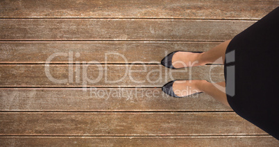 Composite image of businesswomans feet