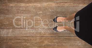 Composite image of businesswomans feet