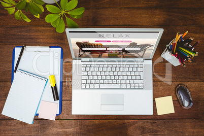 Composite image of view of a business desk