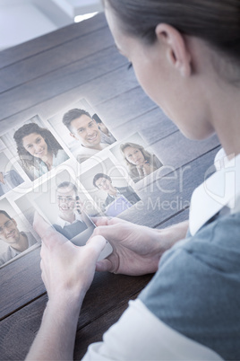 Composite image of portrait of business people