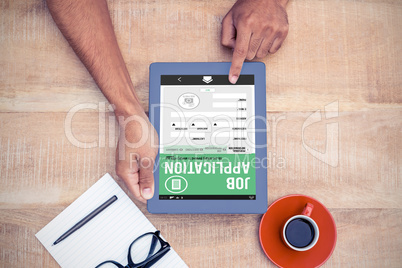 Composite image of job application on smartphone
