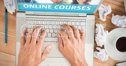 Composite image of online courses interface