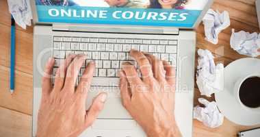 Composite image of online courses interface