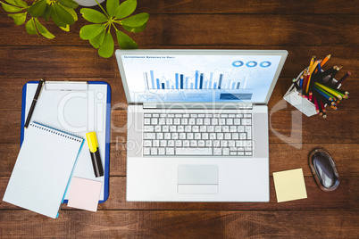 Composite image of view of a business desk