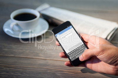 Composite image of smartphone text messaging