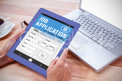 Composite image of job application on smartphone