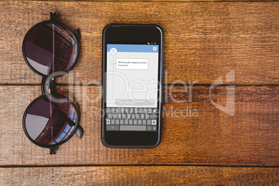 Composite image of smartphone text messaging