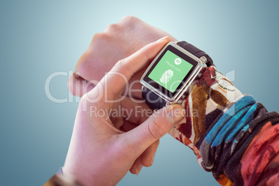 Composite image of hand using smart watch