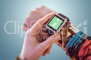 Composite image of hand using smart watch