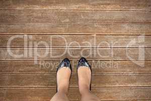 Composite image of businesswomans feet