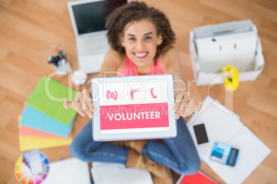 Composite image of grey volunteer