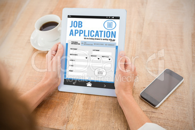 Composite image of telephone job application app