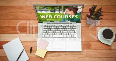 Composite image of web course ad