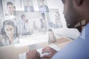 Composite image of business people having a meeting