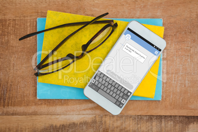 Composite image of smartphone text messaging