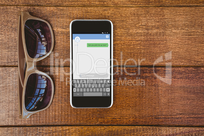 Composite image of smartphone text messaging