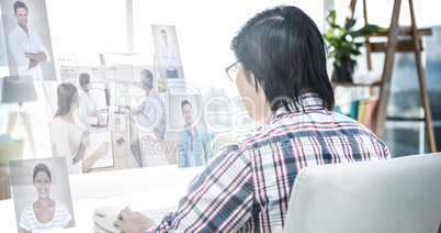 Composite image of business people having a meeting