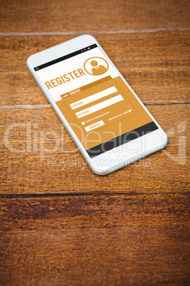 Composite image of telephone register application