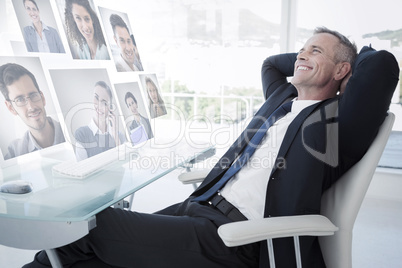 Composite image of portrait of business people