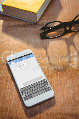 Composite image of smartphone text messaging