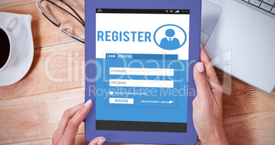 Composite image of telephone register application