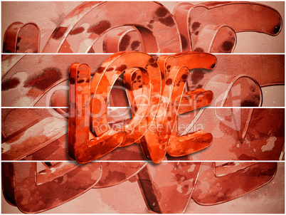 Love - Grunge - Background - 3D