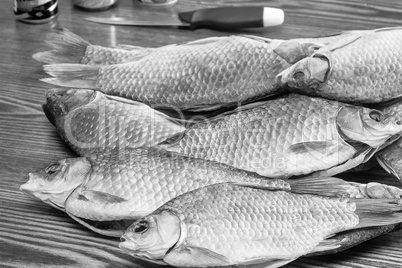 Salted and dried river fish .