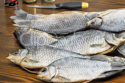 Salted and dried river fish .