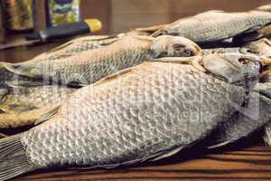Salted and dried river fish .