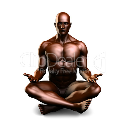 Illustration of a Male Figure Meditating