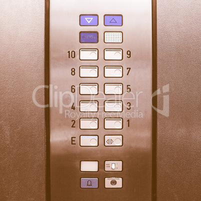 Lift elevator keypad vintage