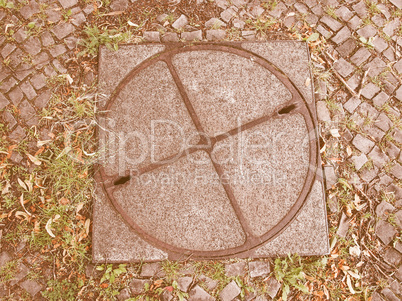 Manhole detail vintage