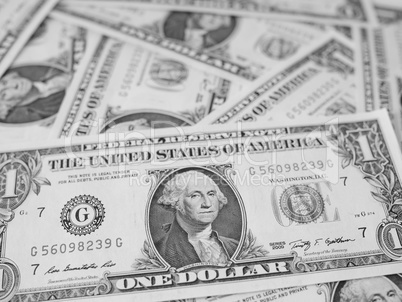 Black and white Dollar notes 1 Dollar Black and white Dollar notes 1 Dollar