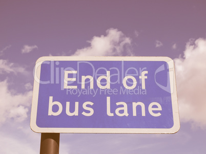 End of bus lane vintage
