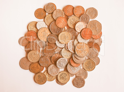 Pound coins vintage