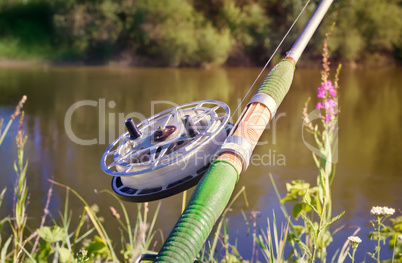 Fishing tackle for catching fish in the river.