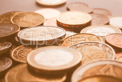 Euro coins vintage