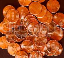 Retro look Dollar coins 1 cent wheat penny cent