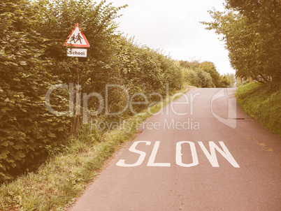 Slow sign vintage