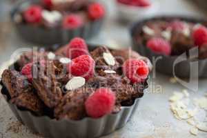 Schokoladenschmarrn mit Himbeeren