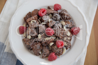 Schokoladenschmarrn mit Himbeeren