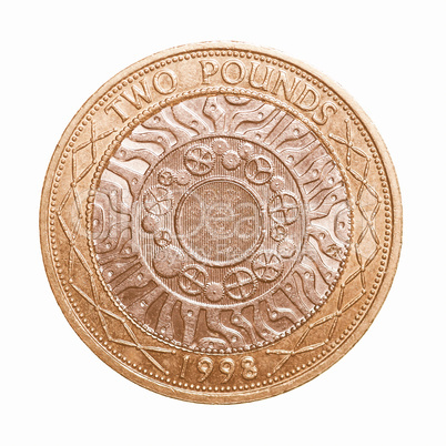 Two pounds coin vintage
