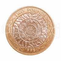Two pounds coin vintage