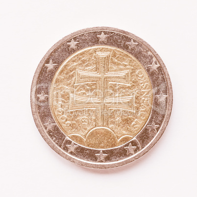 Slovak 2 Euro coin vintage