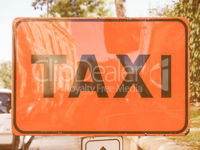 Taxi sign vintage